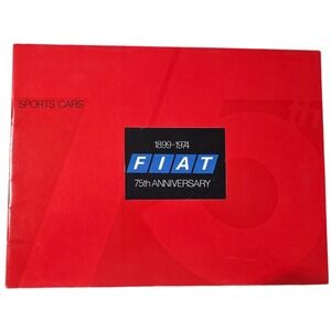 FIAT Sports Cars 75th Anniversary Dealer Brochure Catalog 1899-1974 Red Cover